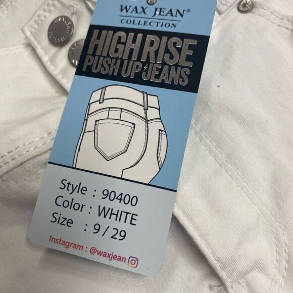 WAX JEANS Butt I Love You Push-Up Collection Skinny Size 9 White New With Tags - Picture 10 of 11